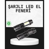 Gizmurstore Odak Ayarlı 2000 Lümen Şarjlı LED El Feneri - MZUIRG3729-9582