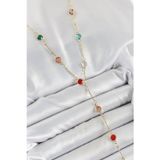 Gizmurstore Pirinç Asorti Model Gold Renk Zirkon Taşlı Y Kolye 5886 - MZUIRG5324-5299