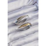 Gizmurstore Pirinç Gold Gümüş Renkli Uzun Kıvrımlı Küpe 5886 - MZUIRG7856-4364