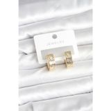Gizmurstore Pirinç Gold Renk Zirkon Taşlı Halka Kadın Küpe 5886 - MZUIRG1098-7387