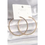 Gizmurstore Pirinç Gold Renk Zirkon Taşlı Halka Model Kadın Küpe 5886 - MZUIRG3365-5004