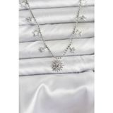 Gizmurstore Pirinç Gümüş Renk Güneş Model Kadın Kolye 5886 - MZUIRG4736-3135