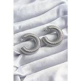 Gizmurstore Pirinç Gümüş Renk İşleme Halka Model Kadın Küpe 5886 - MZUIRG3486-5502