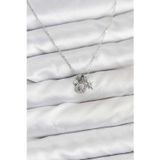 Gizmurstore Pirinç Gümüş Renk Minimal Charmlı Kadın Kolye 5886 - MZUIRG7759-9700