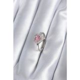 Gizmurstore Pirinç Gümüş Renk Pembe Zirkon Taşlı Charm Model Kadın Yüzük 5886 - MZUIRG4391-7697