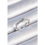 Gizmurstore Pirinç Gümüş Renk Zirkon Taşlı Düğüm Model Kadın Yüzük 5886 - MZUIRG5641-4295