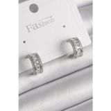 Gizmurstore Pirinç Gümüş Renk Zirkon Taşlı Halka Model Kadın Küpe 5886 - MZUIRG6606-1867