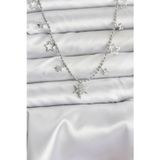 Gizmurstore Pirinç Gümüş Renk Zirkon Taşlı Kutup Yıldızı Model Kadın Kolye 5886 - MZUIRG9578-3136