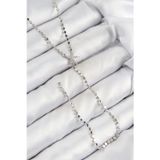 Gizmurstore Pirinç Zirkon Taşlı Ezme Zincirli Deniz Yıldızı Model Gümüş Renk Y Kolye 58 - MZUIRG6024-8