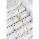 Gizmurstore Pirinç Zirkon Taşlı Ezme Zincirli Madalyon Model Gold Renk Y Kolye 5886 - MZUIRG3786-5269