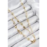 Gizmurstore Pirinç Zirkon Taşlı Kalp Model Gold Renk Y Kolye 5886 - MZUIRG6276-5600