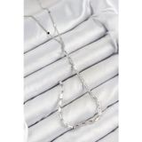 Gizmurstore Pirinç Zirkon Taşlı Model Gümüş Renk Y Kolye 5886 - MZUIRG5498-6719