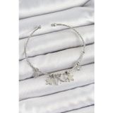 Gizmurstore Pirinç Zirkon Taşlı Ve Yıldız Model Gümüş Renk Charm Bileklik 5886 - MZUIRG6990-9637
