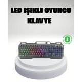 Gizmurstore RGB Işıklı Klavye Mouse Seti – Türkçe Q Ayarlanabilir DPI Ergonomik ve Dayan? - MZUIRG2342-2