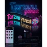 Gizmurstore RGB LED Matrix Panel Esnek Yapı Uygulama Kontrollü Kayan Yazı Ekranı - MZUIRG1146-6425