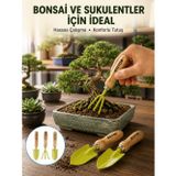 Gizmurstore Saksı Bitkileri İçin Bahçe El Aleti Seti Ergonomik Ahşap Saplı - MZUIRG2470-8289