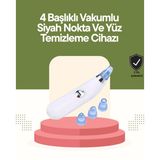 Gizmurstore USB Destekli 4 Başlıklı Siyah Nokta Vakum Cihazı – Gözenek Temizleyici ve Cil - MZUIRG1362-3