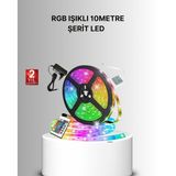 Gizmurstore Uzaktan Kumandalı RGB Smart Şerit LED Işık Esnek ve Taşınabilir Dekorasyon - MZUIRG8543-9295