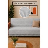 Gizo Home Ars | Pamuklu Kaymaz Yıkanabilir Çok Amaçlı Bohem Koltuk Örtüsü Tekli&ikili&üçlü 180X210 Çekyat Örtüsü, Berjer Örtüsü, Koltuk Şalı - 180 x 210 cm - Gri
