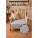 Gizo Home HSN | Pamuklu Oturma Yerini Kapatan Tekli Berjer Koltuk Örtüsü | Kaymaz Berjer Örtüsü Koltuk Şalı 85x95 Cm Açık Gri