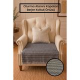 Gizo Home HSN | Pamuklu Oturma Yerini Kapatan Tekli Berjer Koltuk Örtüsü | Kaymaz Berjer Örtüsü Koltuk Şalı 85x95 Cm Antrasit Renk