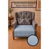 Gizo Home HSN | Pamuklu Oturma Yerini Kapatan Tekli Berjer Koltuk Örtüsü | Kaymaz Berjer Örtüsü Koltuk Şalı 85x95 Cm Bebe Mavisi