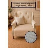 Gizo Home HSN | Pamuklu Oturma Yerini Kapatan Tekli Berjer Koltuk Örtüsü | Kaymaz Berjer Örtüsü Koltuk Şalı 85x95 Cm Bej