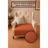 Gizo Home HSN | Pamuklu Oturma Yerini Kapatan Tekli Berjer Koltuk Örtüsü | Kaymaz Berjer Örtüsü Koltuk Şalı 85x95 Cm Kiremit Renk