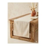 Gizo Home Organik Doku Ham Keten Masa Örtüsü Runner 40 X 150 Cm Krem Renk