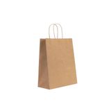 Gizpak Burgu Saplı Kraft Kağıt Çanta 18X24X8Cm 25 Adet