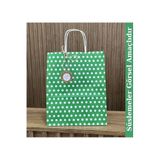 Gizpak Yeşil Puantiyeli Kağıt Poşet 25X31X12Cm 250 Adet