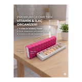 GizzyToyz 7 Günlük Sürgülü - Kapaklı İlaç Vitamin Saklama - Taşıma Kutusu Kabı - Pembe