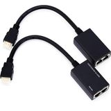 Gjob CAT5E 30M HDMI Extender Tekrarlayıcı, Verici + Alıcı, Tmds Ddc RJ45 CAT5E Cat6 Lan Ethernet Balun Extender Adaptör 1080P'YE Kadar 3d, Siyah, Default