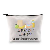 GJTIM Lunch Lady Gift I'll Be There For You Öğle Yemeği Kahraman Fermuarlı Çanta Makyaj Çantası, FOR YOU Öğle Yemeği Bayan çantası, Medium, Taşınabilir