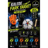 Gk Degaj Yetişkin ve Çocuk Kaleci Eldiveni Bilek Bandajlı Eldiven Futbol Topu Pompa Hediyeli - Neon Turuncu - XL