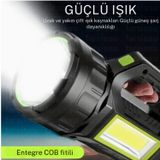 Gk-T95 5 Adet 30W Uzun Menzilli Solar Panelli Powerbank Usb Çıkış S.o.s Lu Ultra Güçlü Ledli Şarjlı Feneri
