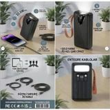 Gk-Y433 30.000 Mah 22.5W Pd Hızlı Şarj 4 Port Usb Ve Kendinden Kablolu Şarj Göstergeli Led Işıklı Taşınabilir Kamp Lambalı Powerbank