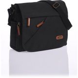 GK56 KANVAS POSTACI ÇANTASI EVRAK OKUL ÜNVERSİTE LAPTOP NOTEBOOK MACBOOK TABLET GÜNLÜK KULLANIM - Siyah - One Size