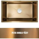 Gl General 40X60 Gold Petek Dokulu Çelik Mutfak Eviyesi 304 Paslanmaz Çelik 1Mm