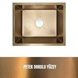 GL General Gl General 50x40 Gold Petek Dokulu Çelik Mutfak Eviyesi 304 Paslanmaz Çelik 1mm Altın