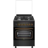 GL General GLF 6040RK 60 cm Rustik Siyah Ocaklı Fırın