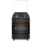 GL General GLF 6040RS 60 cm Rustik Siyah Ocaklı Fırın