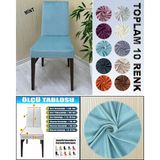 GL Home 4 Adet Süet Detaylı Angora Kumaş Sandalye Kılıfı Yıkanabilir Likralı Esnek Lastikli, Sandalye Örtü - 55 x 55 cm - Mint