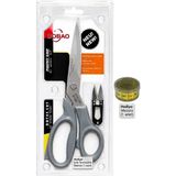 GL120 Kumaş Terzi Makası Kutusunda + Mezura + Metal makas Plastik Saplı 23 cm 9"inç Nova - Gri