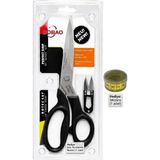GL120 Kumaş Terzi Makası Kutusunda + Mezura + Metal makas Plastik Saplı 23 cm 9"inç Nova - Siyah