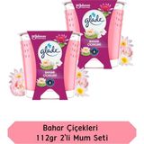 Glade Bahar Çiçekleri Kokulu Mum 112GR 2'li Set Tek Fitilli, Esansiyel Yağ Içeren Koku, Pamuk Fitil