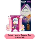 Glade Bahar Çicekleri Kokulu Mum 112GR ve Aromaterapi Lavanta ve Sandal Ağacı Kokulu Çubuklu Oda Kokusu Seti