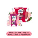 Glade Meyve Çiçeği Buketi Kokulu Büyük Mum 204GR ve Bahar Çiçekleri Kokulu Küçük Mum 112 gr Set