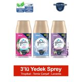 Glade Oda Kokusu Yedek Sprey Tropikal Floral, Temiz Çarşaf Ferahlığı, Lavanta Ferahlığı 3 x 269 ml./175gr. iyi-tropikal-temiz-lavanta