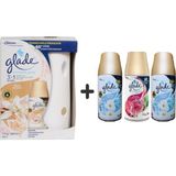 Glade Otomatik Sprey+ Ipeksi Vanilya+ Temizliğin Ferahlığı x Meyve & Çiçek Buketix Temizliğin Ferahlığı = 3 x 269 ml